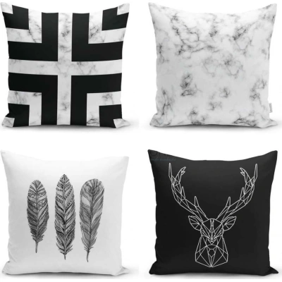 Sada 4 povlaků na polštáře Minimalist Cushion Covers Faria, 45 x 45 cm