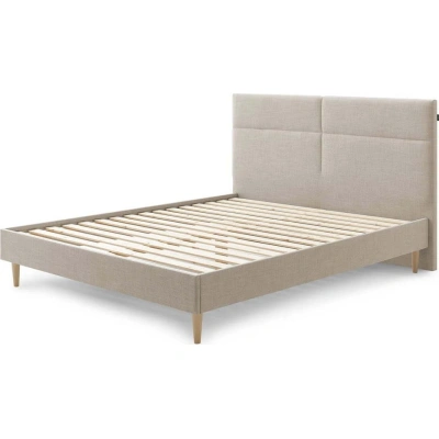 Béžová čalouněná dvoulůžková postel s roštem 180x200 cm Elyna – Bobochic Paris