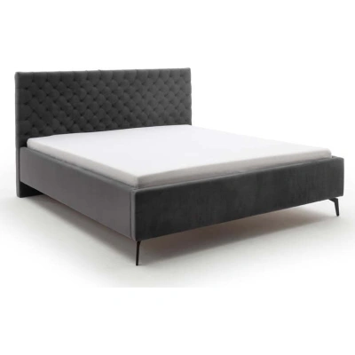 Tmavě šedá čalouněná dvoulůžková postel s úložným prostorem s roštem 180x200 cm La Maison – Meise Möbel