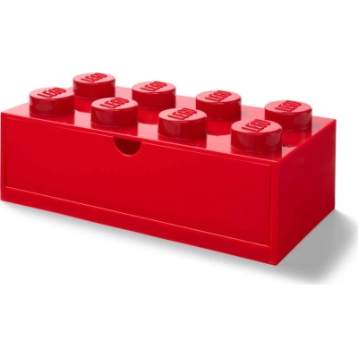 Červený stolní box se zásuvkou LEGO®, 31 x 16 cm