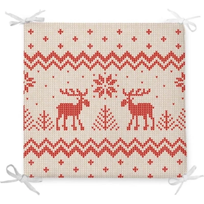 Vánoční podsedák s příměsí bavlny Minimalist Cushion Covers Merry Christmas, 42 x 42 cm