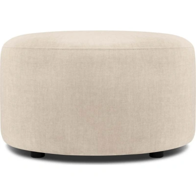 Béžový sametový puf Mazzini Sofas Debbie, ø 68 cm