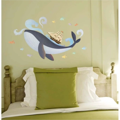 Nástěnná samolepka Ambiance Whale