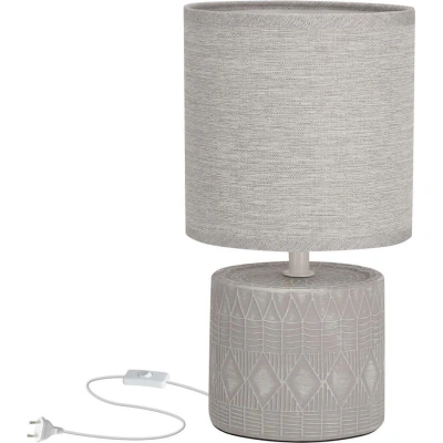 Šedá stolní lampa s textilním stínidlem (výška 26 cm) Dina – Candellux Lighting