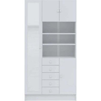 Bílá koupelnová skříňka 90x182 cm Combi – TemaHome