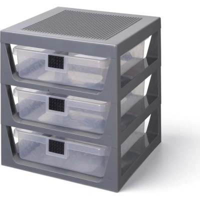 Šedý organizér se 3 zásuvkami LEGO® Storage