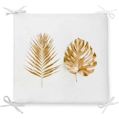 Podsedák s příměsí bavlny Minimalist Cushion Covers Golden Leaves, 42 x 42 cm