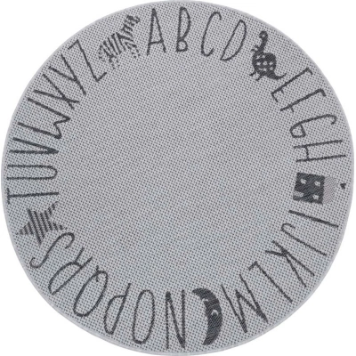 Šedý dětský koberec Ragami Letters, ø 160 cm