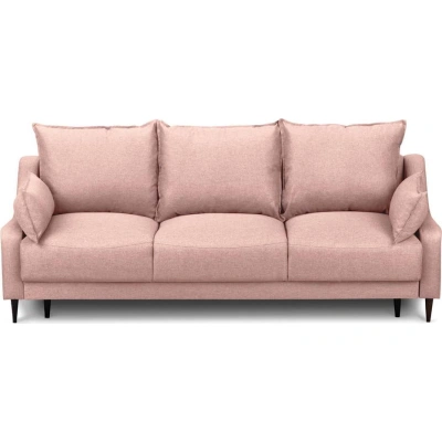 Růžová rozkládací pohovka s úložným prostorem Mazzini Sofas Ancolie, 215 cm