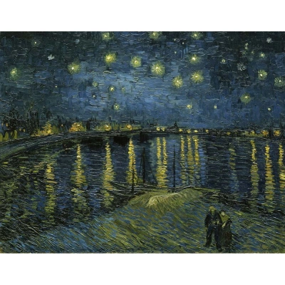 Obraz - reprodukce 50x40 cm The Starry Night, Vincent van Gogh – Fedkolor