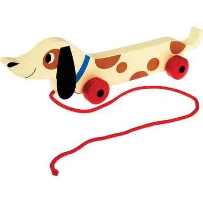 Dřevěný tahací jezevčík Rex London Charlie The Sausage Dog, délka 31,5 cm