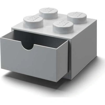 Šedý stolní box se zásuvkou LEGO® Brick, 15,8 x 11,3 cm