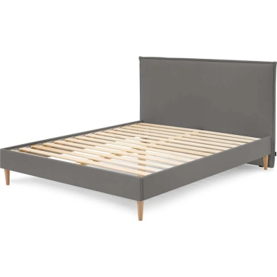 Antracitová čalouněná dvoulůžková postel s roštem 160x200 cm Sary – Bobochic Paris