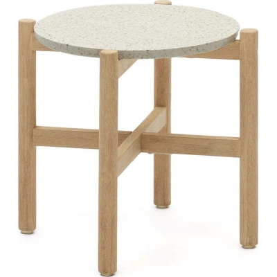 Kulatý odkládací stolek s terrazzo deskou ø 54,5 cm Pola – Kave Home