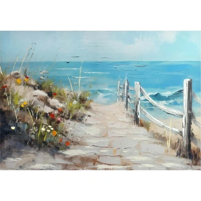 Obraz s ručně malovanými prvky 100x70 cm Sunny Beach – Styler