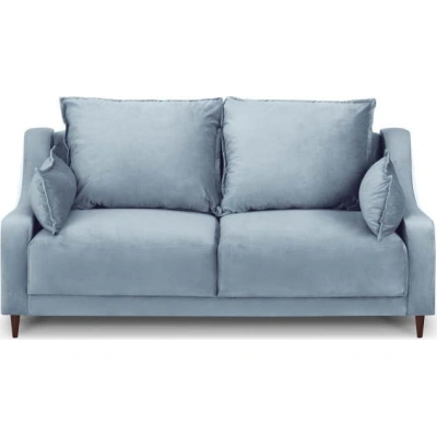 Světle modrá sametová pohovka Mazzini Sofas Freesia, 150 cm