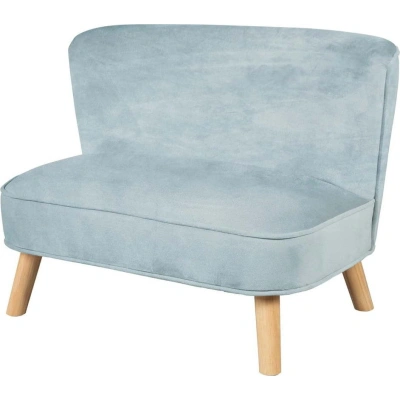 Světle modrá sametová dětská pohovka 70 cm Lil Sofa – Roba