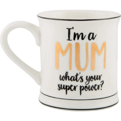 Porcelánový hrnek Sass & Belle Super Mum, 400 ml