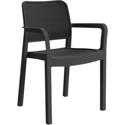 Tmavě šedá plastová zahradní židle Samanna – Keter