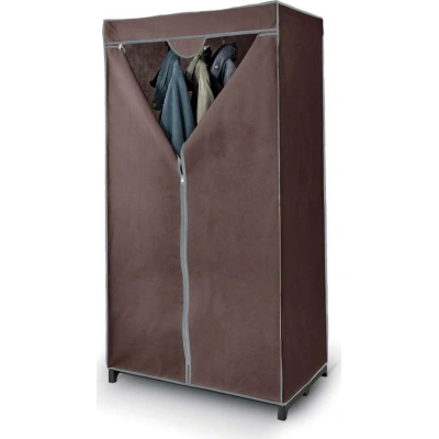 Hnědá látková šatní skříň 75x145 cm Living Closet - Domopak