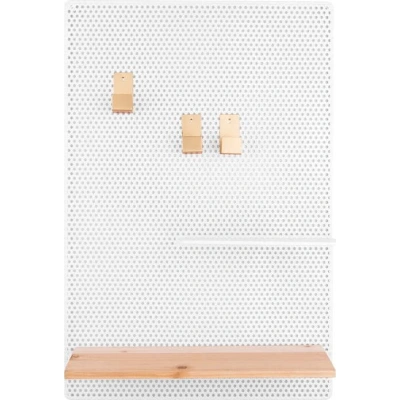 Bílá kovová nástěnka PT LIVING Perky, 34,5 x 52,5 cm