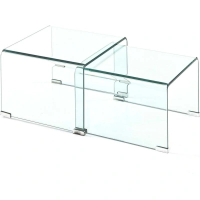 Skleněné konferenční stolky v sadě 2 ks 44.5x49 cm Cristal – Tomasucci