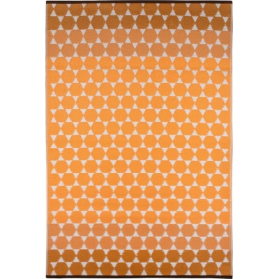 Oranžový venkovní koberec Green Decore Hexagon, 120 x 180 cm