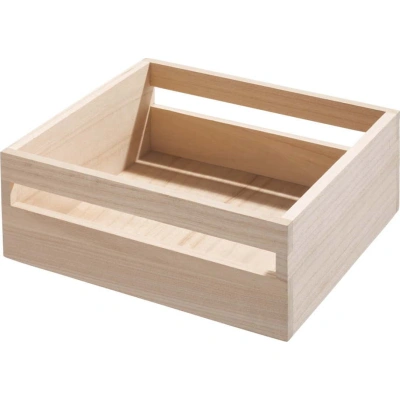 Úložný box ze dřeva paulownia iDesign Eco Handled, 25,4 x 25,4 cm