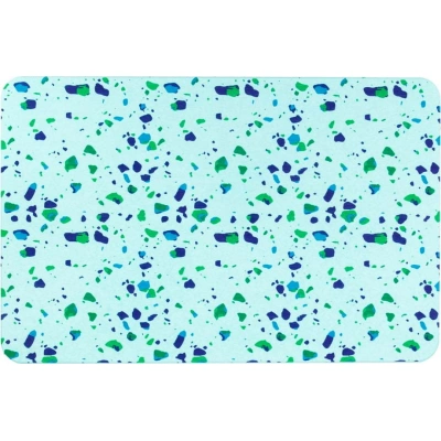 Světle modrá koupelnová předložka 39x60 cm Terrazzo – Artsy Doormats