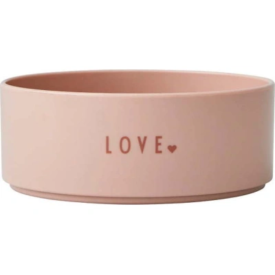 Růžová dětská miska Design Letters Mini Love, ø 11 cm