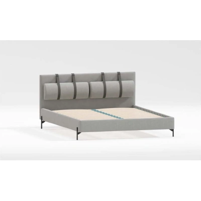 Světle šedá čalouněná jednolůžková postel s roštem 90x200 cm Tulsa – Ropez