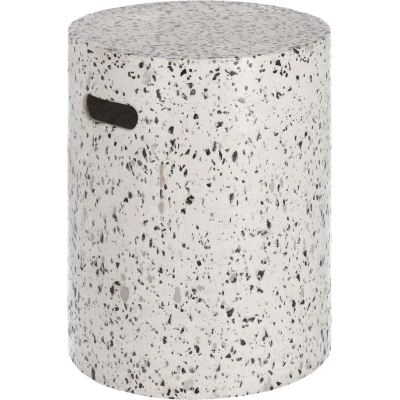 Bílý betonový odkládací stolek Kave Home Jenell, ⌀ 35 cm