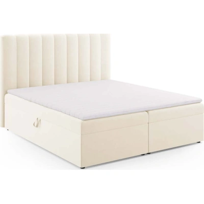 Béžová boxspring postel s úložným prostorem 180x200 cm Gina – Milo Casa