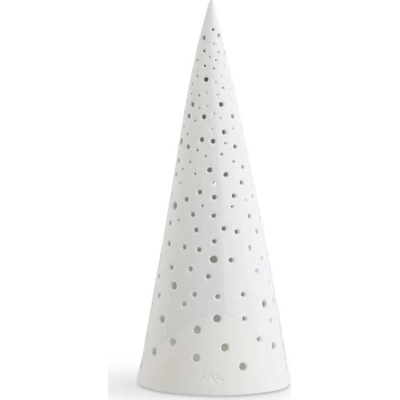 Bílý vánoční svícen z kostního porcelánu Kähler Design Nobili, výška 30 cm