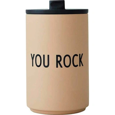 Béžový termo hrnek 350 ml You Rock – Design Letters