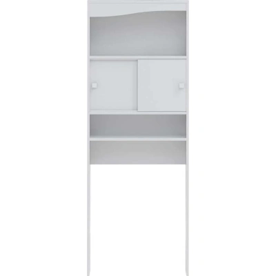 Bílá skříňka nad pračku/WC 64x177 cm Wave – TemaHome