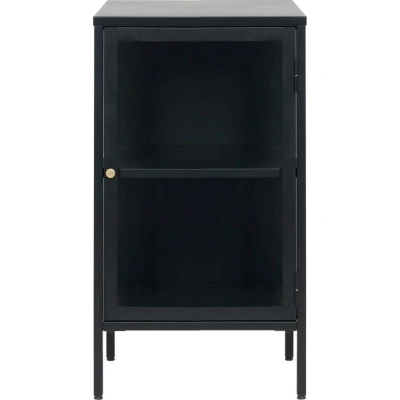 Černá vitrína Unique Furniture Carmel, výška 85 cm
