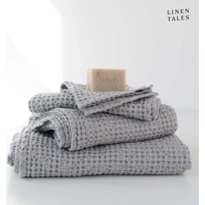 Světle šedé ručníky a osušky v sadě 3 ks Honeycomb – Linen Tales