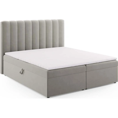 Šedá boxspring postel s úložným prostorem 180x200 cm Gina – Milo Casa