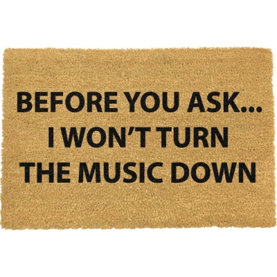 Rohožka z přírodního kokosového vlákna Artsy Doormats Loud Music, 40 x 60 cm