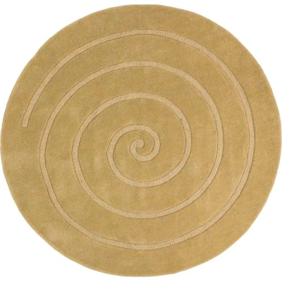 Béžový vlněný koberec Think Rugs Spiral, ⌀ 180 cm