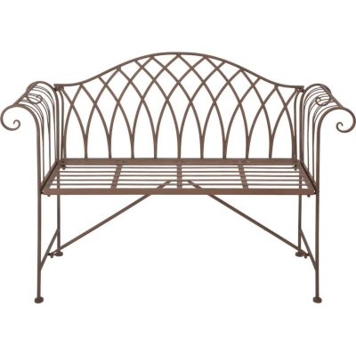 Hnědá kovová zahradní lavice – Esschert Design