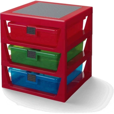 Červený organizér se 3 zásuvkami LEGO® Storage