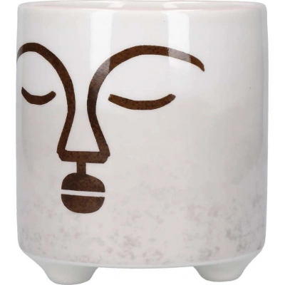 Bílo-růžový keramický květináč Kitchen Craft Terracotta Face