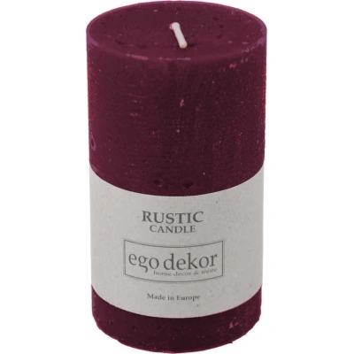 Vínově červená svíčka Rustic candles by Ego dekor Rust, doba hoření 38 h