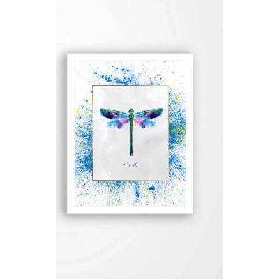 Nástěnný obraz na plátně v bílém rámu Tablo Center Dragonfly, 29 x 24 cm