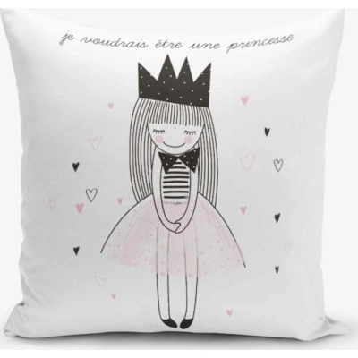 Povlak na polštář s příměsí bavlny Minimalist Cushion Covers Je Noudrais Etre Une Princesse, 45 x 45 cm