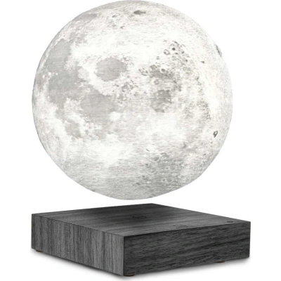 Černá stolní levitující lampa ve tvaru Měsíce Gingko Moon