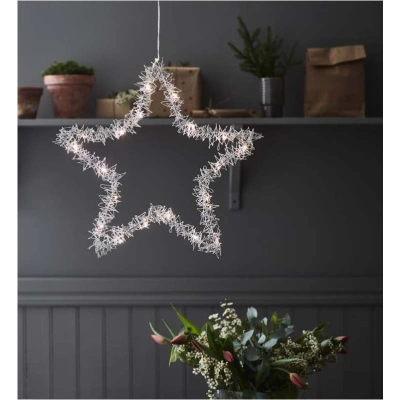 Venkovní světelná dekorace s vánočním motivem ve stříbrné barvě ø 46 cm Tangle – Markslöjd