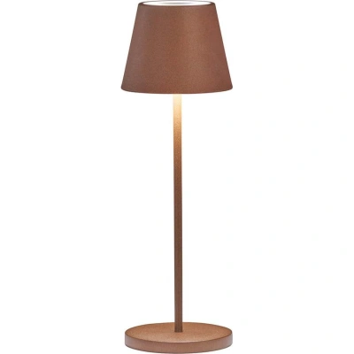 Hnědá LED stolní lampa s kovovým stínidlem (výška 34 cm) Cosenza – Fischer & Honsel
